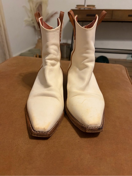 We The Free Shoes - Free People We The Free Wesley White/boneLeather Ankle Boots Size 39 / 9